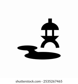 Vector de signo de icono de linterna de piedra