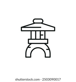 Stone Lantern icon. Simple Stone Lantern icon for social media, app, and web design. Vector illustration.