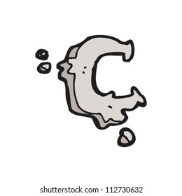 caricatura de letra c de piedra