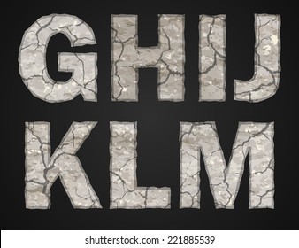 Stone letters set. Vector illustration.