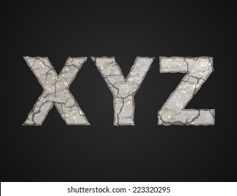 Stone letters set. Vector illustration.