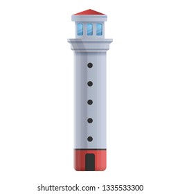 Stone lighthouse icon. Cartoon of stone lighthouse vector icon for web design isolated on white background