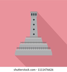 Stone lighthouse icon. Flat illustration of stone lighthouse vector icon for web design