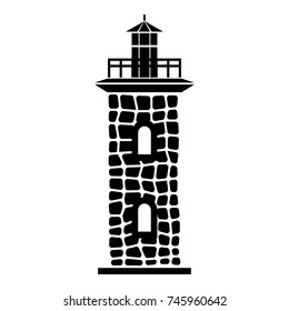 Stone lighthouse icon. Simple illustration of stone lighthouse vector icon for web