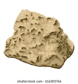 The stone is limestone, a piece of rock.Vector illustration
