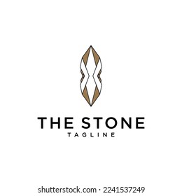 Stone with line style logo design template