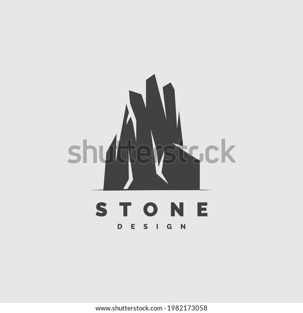 Stone Logo Design Illustration Vector Template Stock Vector (Royalty ...