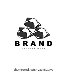 Stone Logo, Gem Line Stone Design, Diamond, Crystal, Simple Elegant, Product Brand Vector, Natural Stone Icon