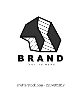 Stone Logo, Gem Line Stone Design, Diamond, Crystal, Simple Elegant, Product Brand Vector, Natural Stone Icon