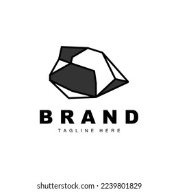 Logotipo de piedra, diseño de piedra de la línea de Gem, diamante, cristal, elegante simple, vector de marca de producto, icono de piedra natural