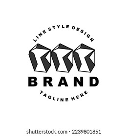 Logotipo de piedra, diseño de piedra de la línea de Gem, diamante, cristal, elegante simple, vector de marca de producto, icono de piedra natural