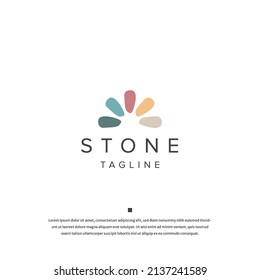 Stone logo icon design template flat vector