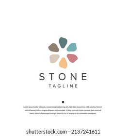 Stone logo icon design template flat vector