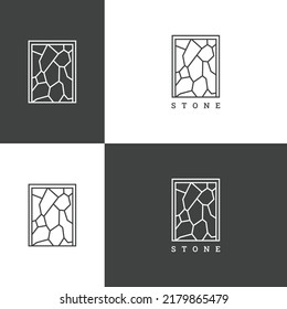 Plantilla de diseño de iconos de logotipo de piedra 