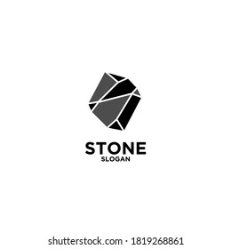 stone logo icon design vector illustration with abstract s letter isolated white background