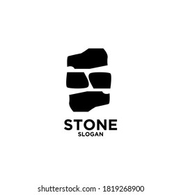 stone logo icon design vector illustration with abstract s letter isolated white background