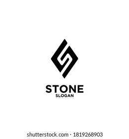 stone logo icon design vector illustration with abstract s letter isolated white background diamond shape