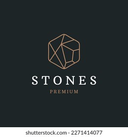 stone logo icon design vector illustration with abstract isolated black background