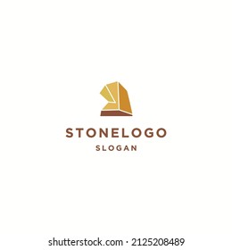 Stone logo icon flat design template 