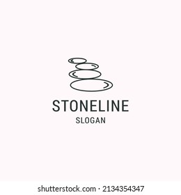 Stone logo icon flat design template