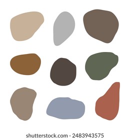 Stone logo icon sign Boho nursery clipart Warm pastel decorative element Colorful abstract natural design Vintage style Fashion print for clothes apparel greeting invitation card flyer poster banner
