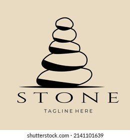 stone logo, icon template design, with emblem vector illustration