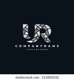 stone logo with letter u and r concept