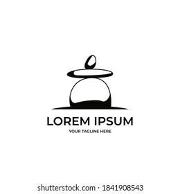 diseño de ilustración vectorial minimalista con logotipo de piedra