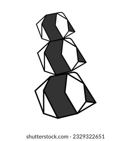Stone Logo, Natural Stone Abstract, Outline Design, Vector Luxury Vintage Emerald Gemstone Jewelry