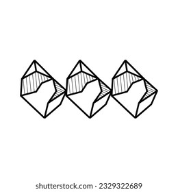 Stone Logo, Natural Stone Abstract, Outline Design, Vector Luxury Vintage Emerald Gemstone Jewelry