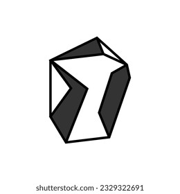 Stone Logo, Natural Stone Abstract, Outline Design, Vector Luxury Vintage Emerald Gemstone Jewelry