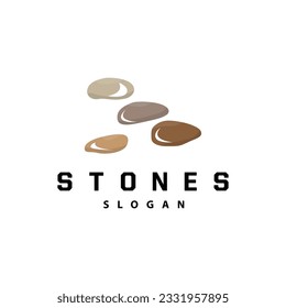 Stone Logo, Premium Elegant Design, Stone Balance Vector, Stepping Rock Walking Icon Illustration Design