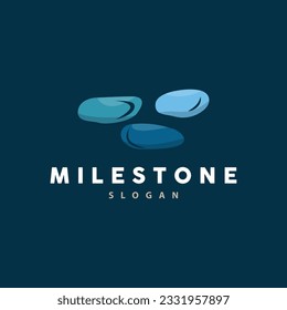 Steinlogo, Premium-Elegant-Design, Stone Balance-Vektorgrafik, Stepping Rock Walking Icon Illustration Design