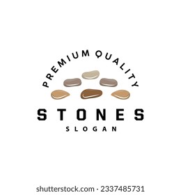 Logotipo de piedra, diseño elegante de primera calidad, vector de equilibrio de piedra, diseño de iconos de marcha por roca progresiva