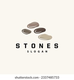 Stone Logo, Premium Elegant Design, Stone Balance Vector, Stepping Rock Walking Icon Illustration Design