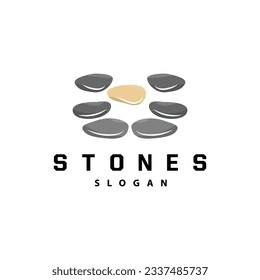 Stone Logo, Premium Elegant Design, Stone Balance Vector, Stepping Rock Walking Icon Illustration Design