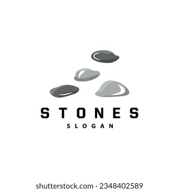 Stone Logo, Premium Elegant Design, Stone Balance Vector, Stepping Rock Walking Icon Illustration Design