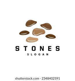Logotipo de piedra, diseño elegante de primera calidad, vector de equilibrio de piedra, diseño de iconos de marcha por roca progresiva