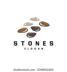 Stone Logo, Premium Elegant Design, Stone Balance Vector, Stepping Rock Walking Icon Illustration Design