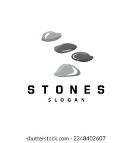 Stone Logo, Premium Elegant Design, Stone Balance Vector, Stepping Rock Walking Icon Illustration Design