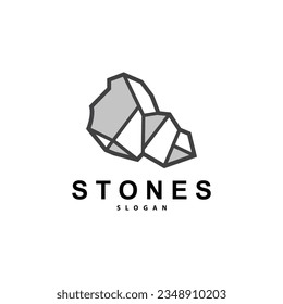 Stone Logo, Premium Elegant Design, Stone Balance Vector, Stepping Rock Walking Icon Illustration Design