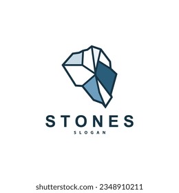 Stone Logo, Premium Elegant Design, Stone Balance Vector, Stepping Rock Walking Icon Illustration Design