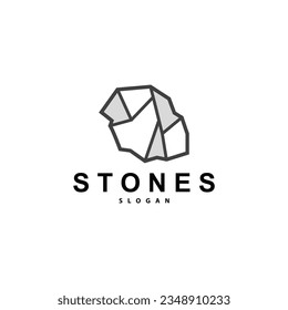 Stone Logo, Premium Elegant Design, Stone Balance Vector, Stepping Rock Walking Icon Illustration Design