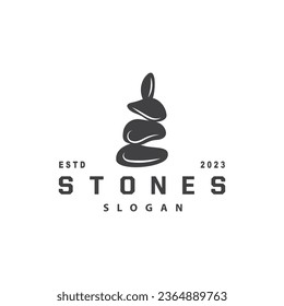 Stone Logo, Premium Elegant Design, Stone Balance Vector, Stepping Rock Walking Icon Illustration Design