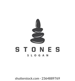 Stone Logo, Premium Elegant Design, Stone Balance Vector, Stepping Rock Walking Icon Illustration Design