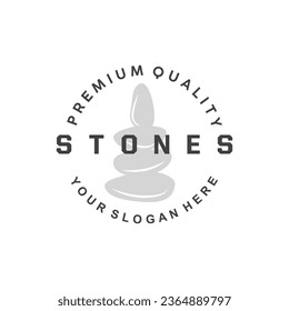 Stone Logo, Premium Elegant Design, Stone Balance Vector, Stepping Rock Walking Icon Illustration Design