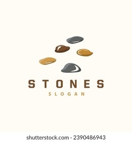 Logotipo de piedra, diseño elegante de primera calidad, vector de equilibrio de piedra, diseño de iconos de marcha por roca progresiva