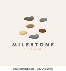 Stone Logo, Premium Elegant Design, Stone Balance Vector, Stepping Rock Walking Icon Illustration Design