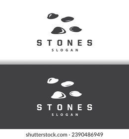 Stone Logo, Premium Elegant Design, Stone Balance Vector, Stepping Rock Walking Icon Illustration Design