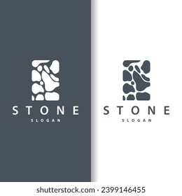 Stone Logo, Premium Elegant Design, Stone Balance Vector, Stepping Rock Walking Icon Illustration Design